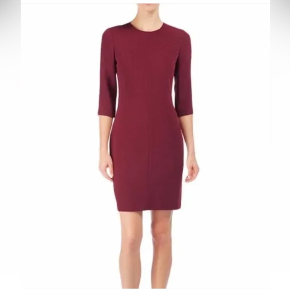 Rag & Bone Raj 1/2 Sleeve Lined Red Wine Midi Dress Size 10